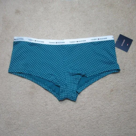 Relisted Tommy Hilfiger teal polka dot boyshort panty size S or M - Picture 9 of 16